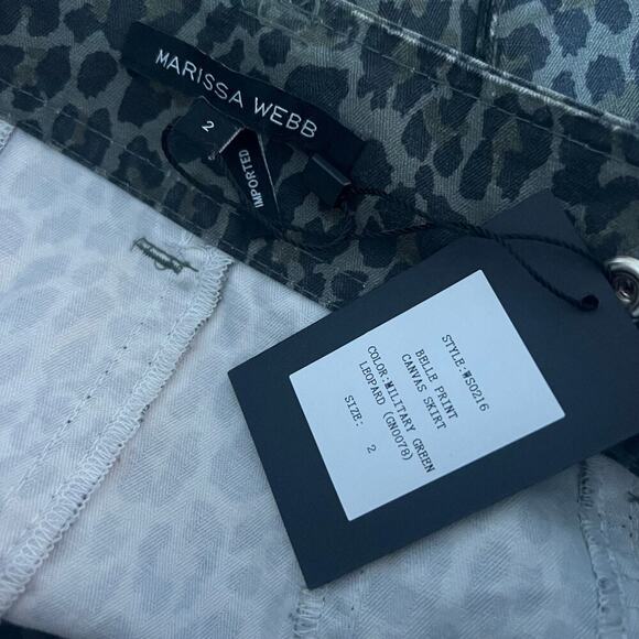 Marissa Webb Belle Print Canvas Skirt Olive Green NWT - Picture 8 of 9